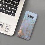 For Samsung S9 Case Blue Marble Stone Hard Phone Case for Samsung S10 S10 Plus S8 S8 Plus S9Plus Capa Ultra Thin Back Cover Etui