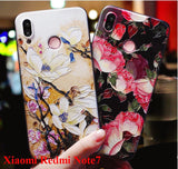 note 7 Case silicone 3d relief luxury soft tpu Painted serise phone case for xiaomi redmi note7 cover fundas coque