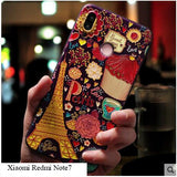 note 7 Case silicone 3d relief luxury soft tpu Painted serise phone case for xiaomi redmi note7 cover fundas coque